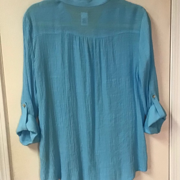 Ruby Rd - Aqua Blouse - Picture 3 of 3